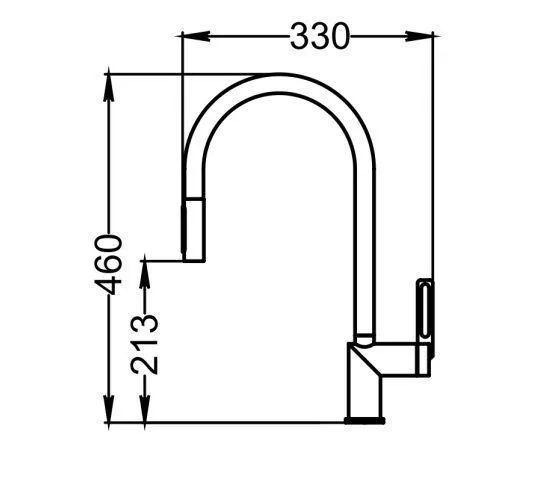 GR-8172, ГРАФИТ, СМЕСИТЕЛЬ КУХОННЫЙ С ВЫДВИЖНЫМ ИЗЛИВОМ