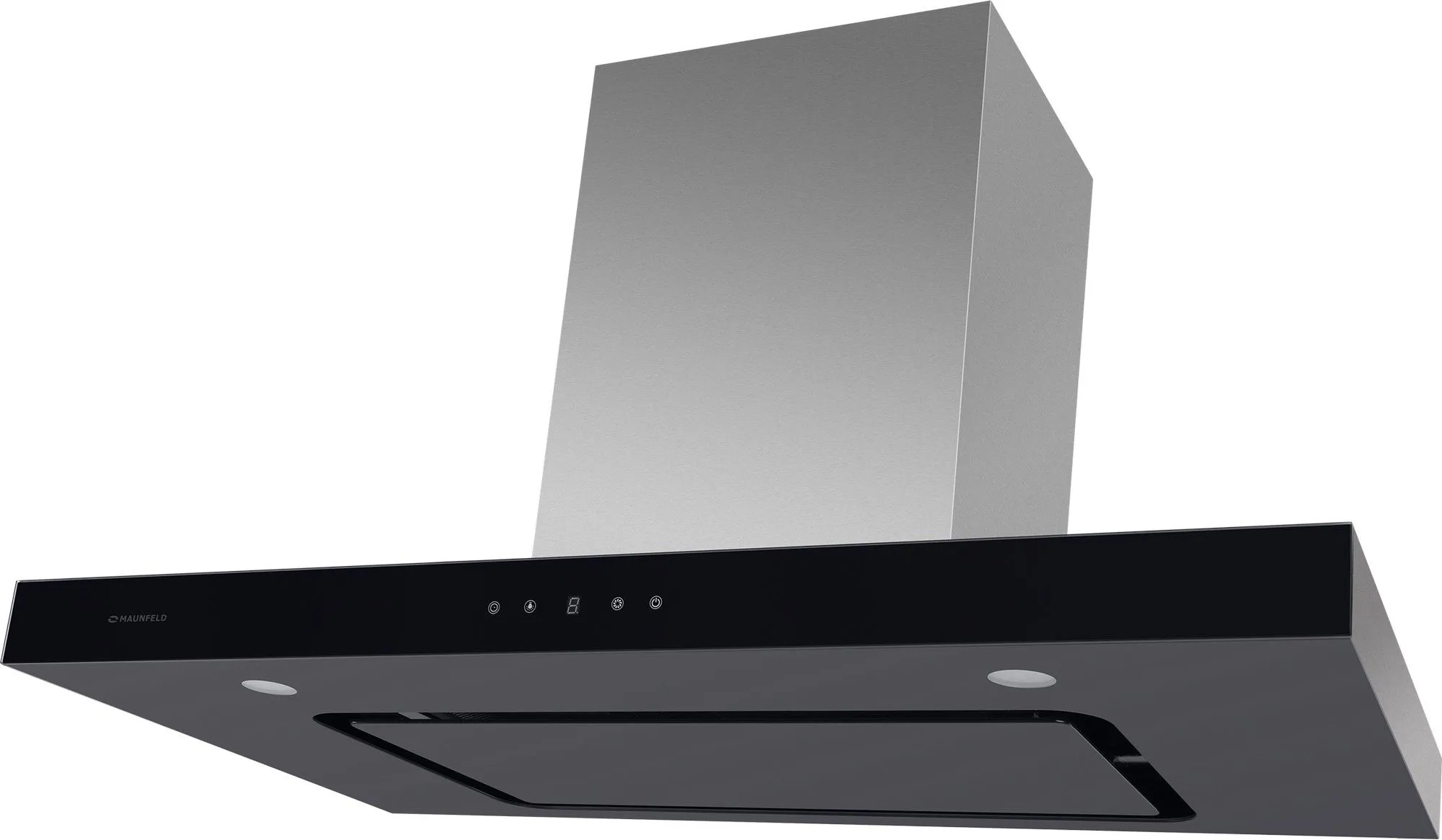 Кухонная вытяжка MAUNFELD Norfolk 90 нержавеющая сталь\черное стекло Черный