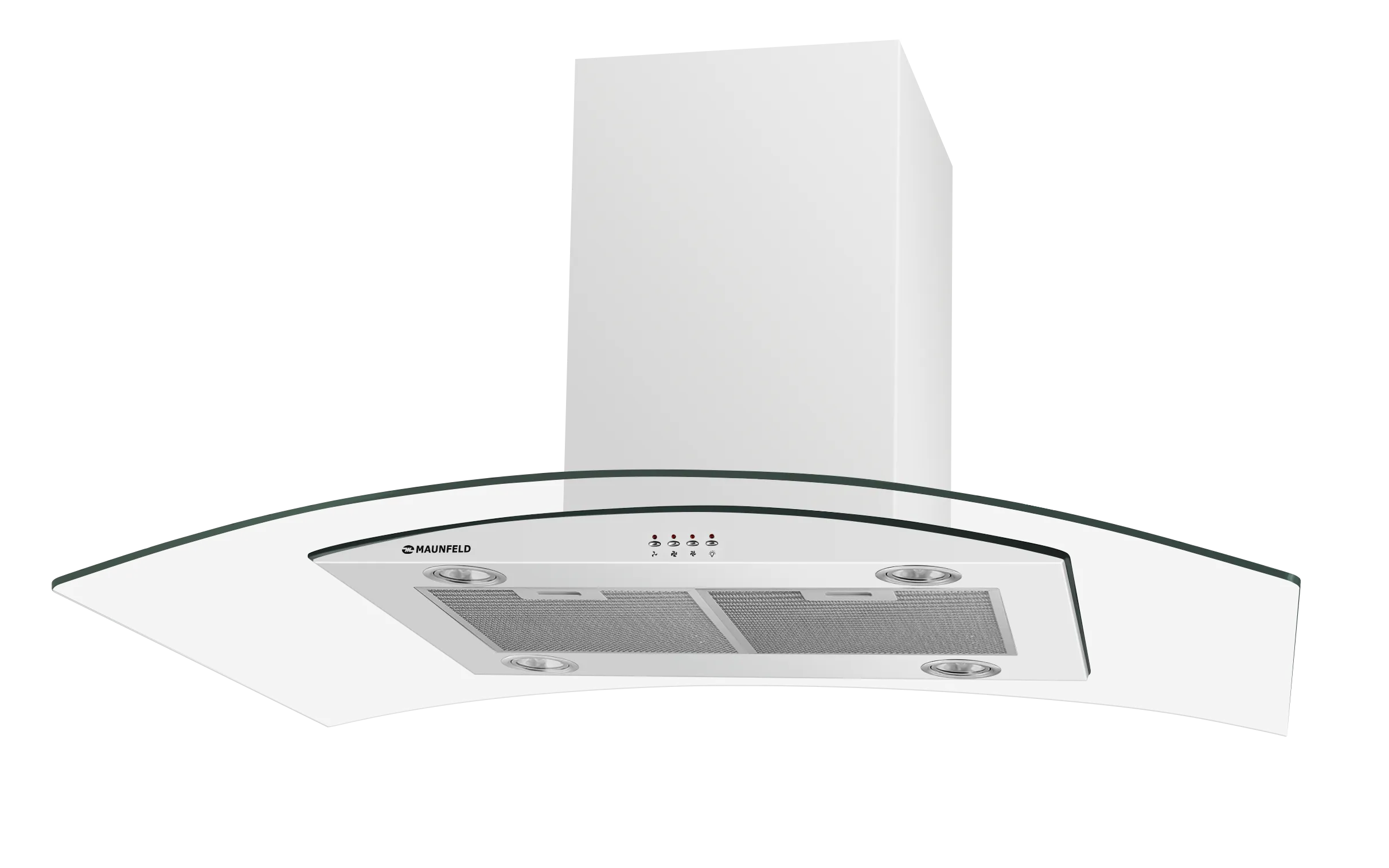 Кухонная вытяжка MAUNFELD Ancona PlusA Glass Isla 90 Белый