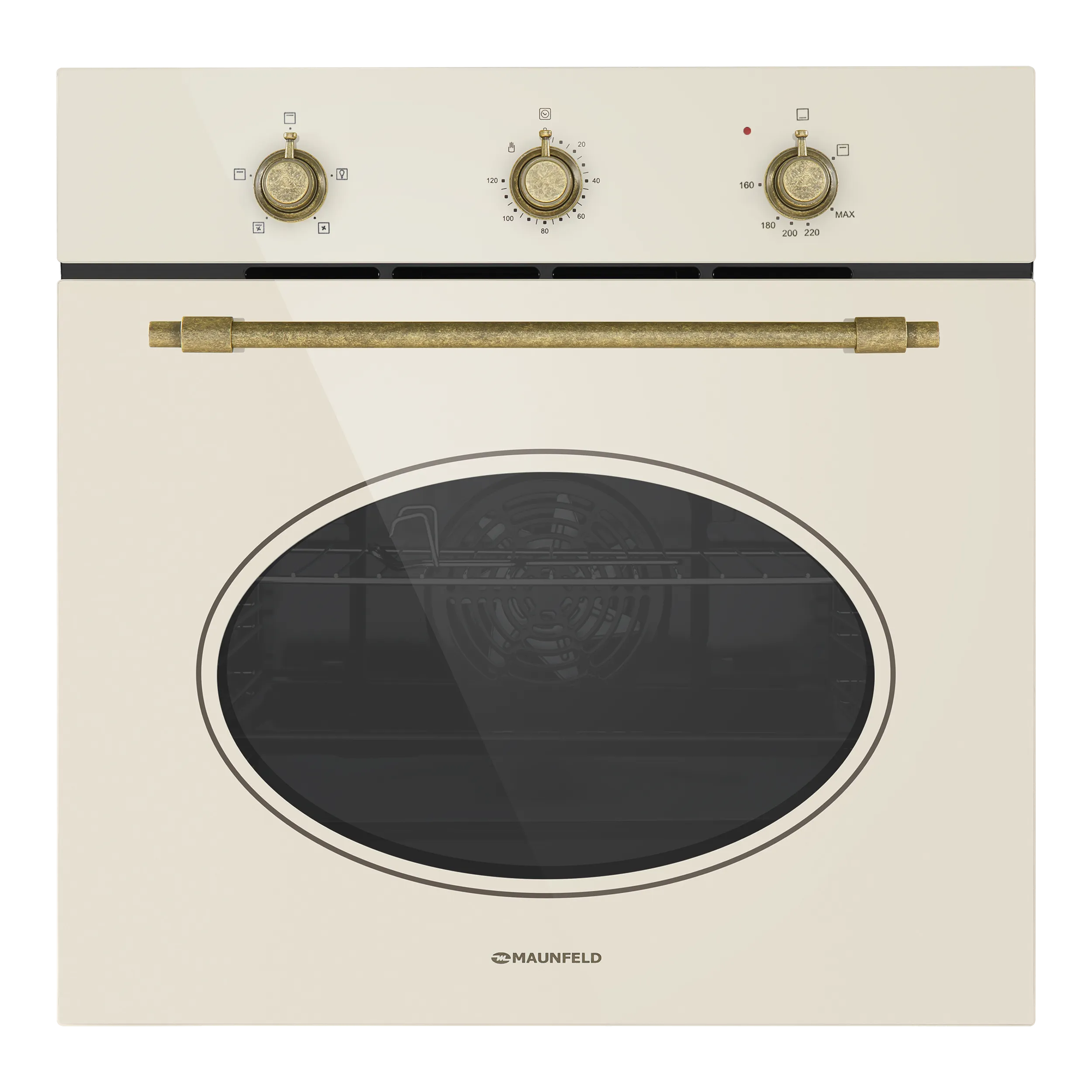 Встраиваемый газовый духовой шкаф с электрическим грилем MAUNFELD EOGC604RIB.MT Slim Слоновая кость