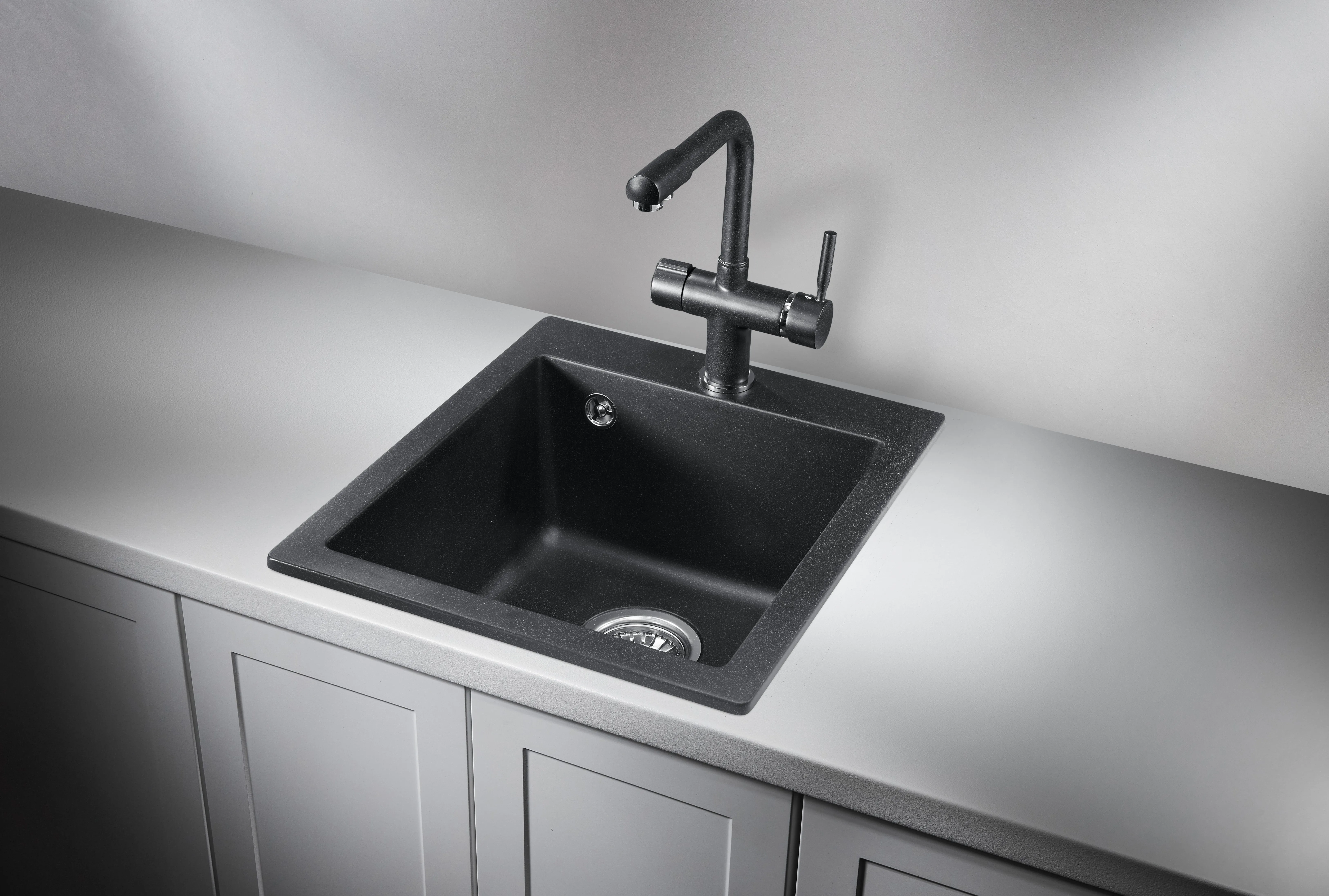 4201, ЧЁРНЫЙ, кухонная мойка, кварц