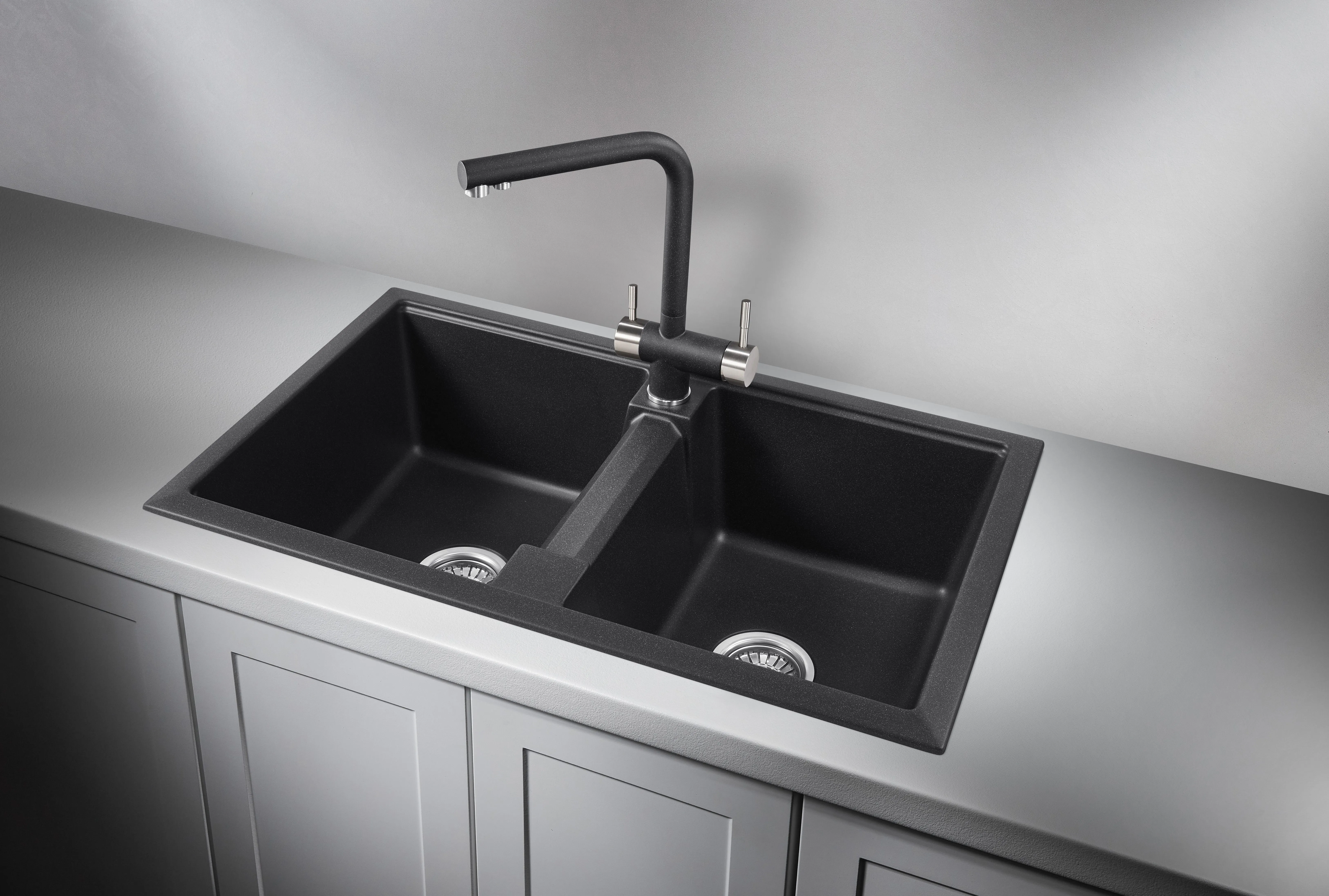 8101, ЧЁРНЫЙ, кухонная мойка, кварц