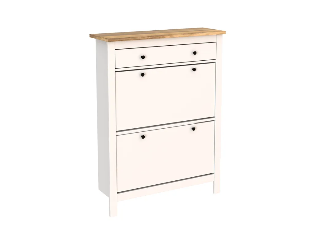 2.08.10.190.14 САГА тумба для обуви 92х122 белая/ясень