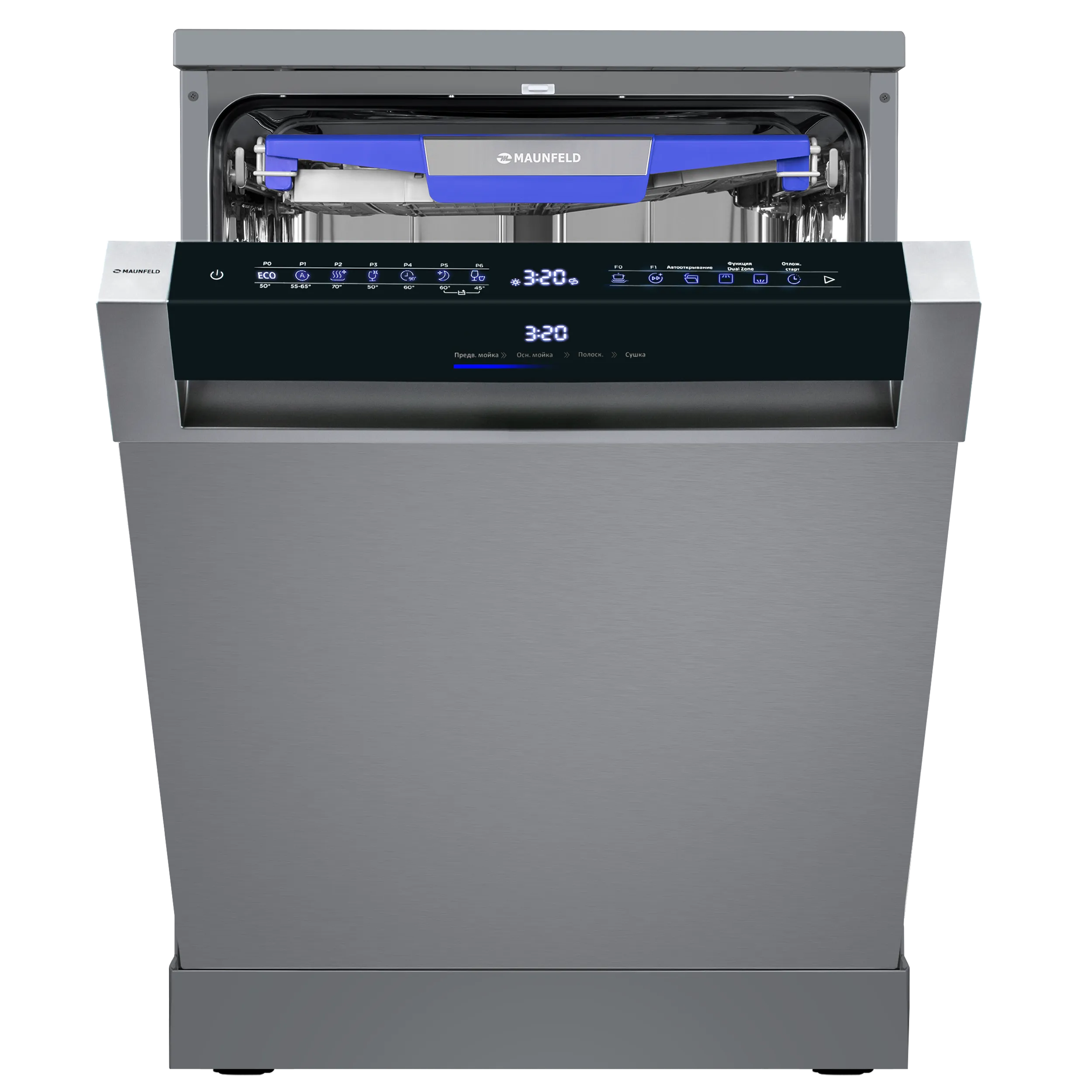 Посудомоечная машина c инвертором и авто-открыванием MAUNFELD MWF60331S Inverter Нержавеющая сталь