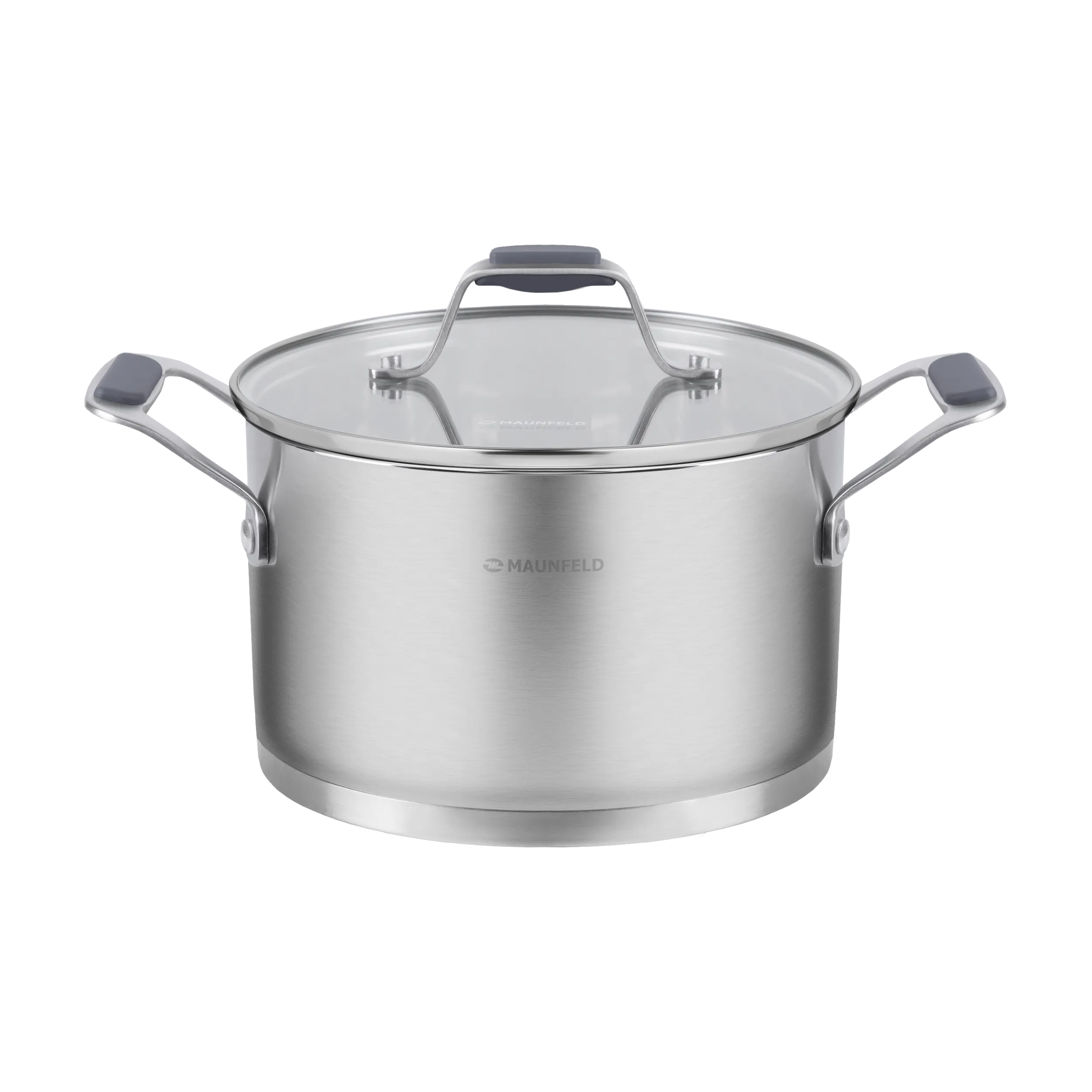 Кастрюля MAUNFELD MADISON MF30MS01CR из нержавеющей стали со стеклянной крышкой, 18  см, 2,6 л.