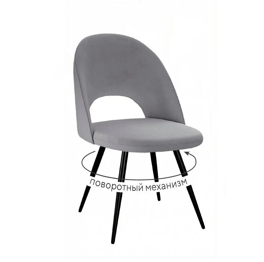 Стул DikLine 383 поворотный B22 GREY, ножки черные