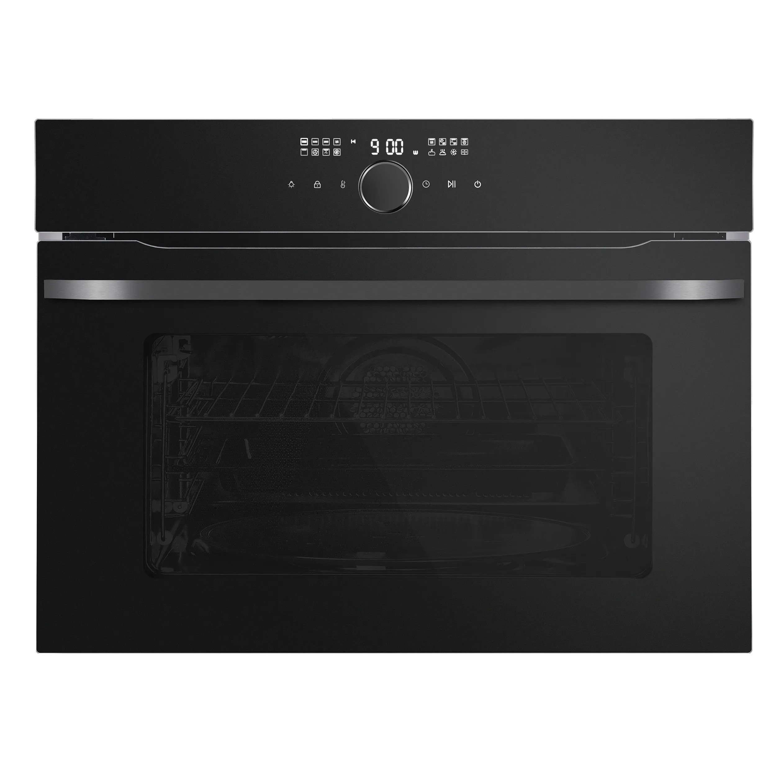 Компактный духовой шкаф с функцией СВЧ MAUNFELD XCMO4418GB Черное матовое стекло