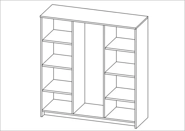 2.02.03.400.1 СИРИУС тумба 2 двери со стеклом и 4 ящика 117х123 белая RU