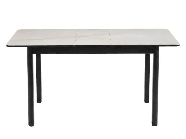 Стол DikLine DKQ120 Керамика белый Icelandic white jade (Ostra Bianco Light)/подстолье черное/опоры черные