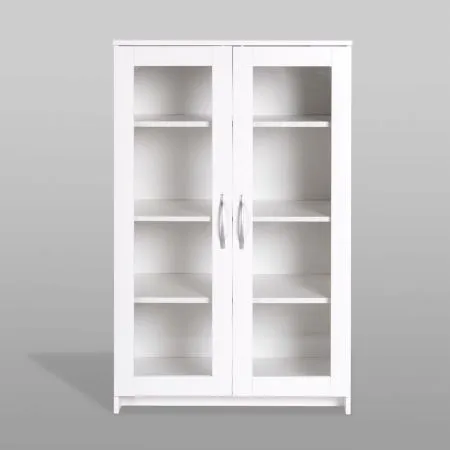 2.02.03.390.1 СИРИУС тумба 2 двери со стеклом 78х123 белая RU