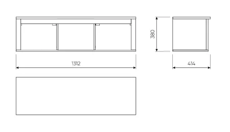 2.08.17.150.16 САГА полка навесная 3 секции темно-бирюзовая/ясень