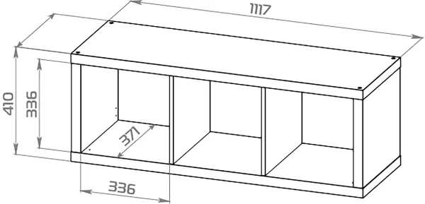 S00616 Фора 3 стеллаж 112х41х38, дуб беленый