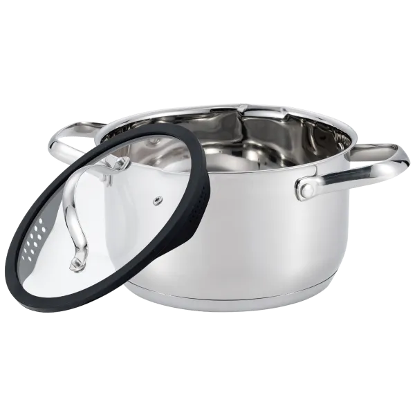 Кастрюля MAUNFELD ORIANA MF40RN01CR из нержавеющей стали со стеклянной крышкой, 20 см, 3,6 л