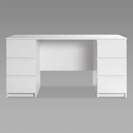 2.03.06.040.1 КАСТОР стол письменный 6 ящиков 151х65 RU белый