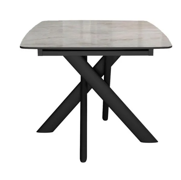 Стол DikLine DKB110, Керамика Italian Grey (глянец серый)/подстолье черное/опоры черные