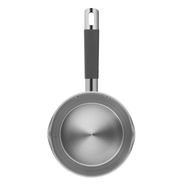 Ковш MAUNFELD LAURA МSP16S08GR из нержавеющей стали со стеклянной крышкой, 16 см, 1,6 л. Нержавеющая сталь