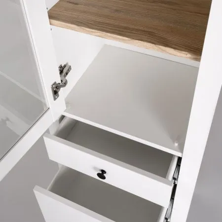 2.08.07.120.14 САГА шкаф с витриной 50 белый/ясень RU