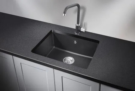5551, ЧЁРНЫЙ, кухонная мойка, кварц