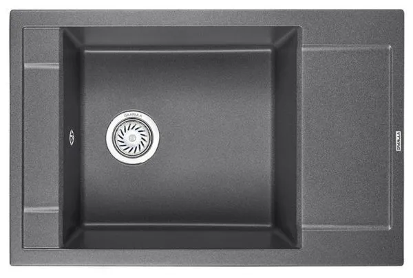 7806, ГРАФИТ (ЧЁРНО-СЕРЫЙ), кухонная мойка, кварц