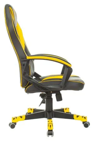 Кресло игровое Zombie GAME 16 черный/желтый ткань/эко.кожа крестов. пластик