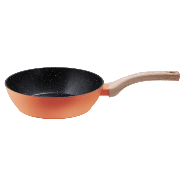 Сковорода глубокая MAUNFELD MARTA MDP24FA06CL из кованого алюминия, 24 см Коралловый