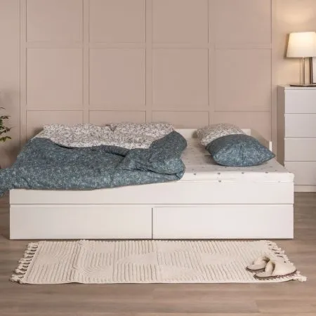 2.02.08.460.1 СИРИУС кровать раздвижная с ящиками 80х200 белая RU