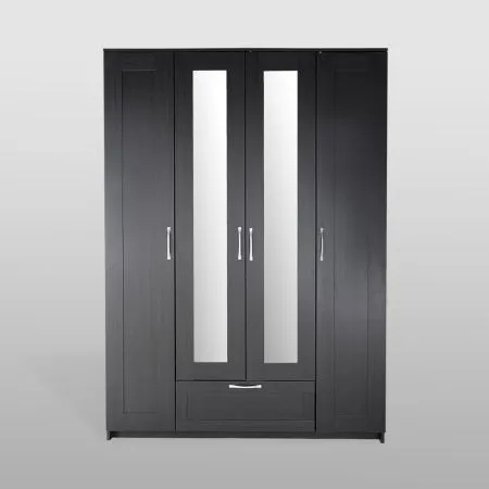 2.02.01.520.5 СИРИУС шкаф 4 двери и 1 ящик 156х59х220 Дуб Венге RU (с 2 зеркалами)