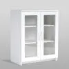 2.02.03.360.1 СИРИУС тумба 2 двери со стеклом 78х95 белая RU