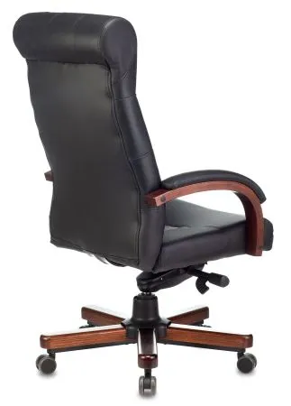 Кресло руководителя Бюрократ T-9928WALNUT черный кожа крестов. металл/дерево