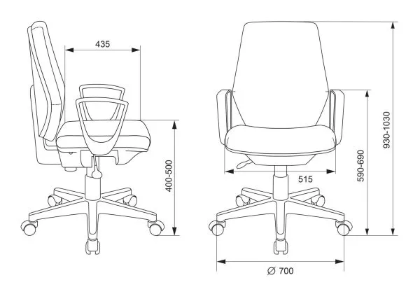Кресло Бюрократ CH-W545 серый 38-404 крестов. пластик пластик белый