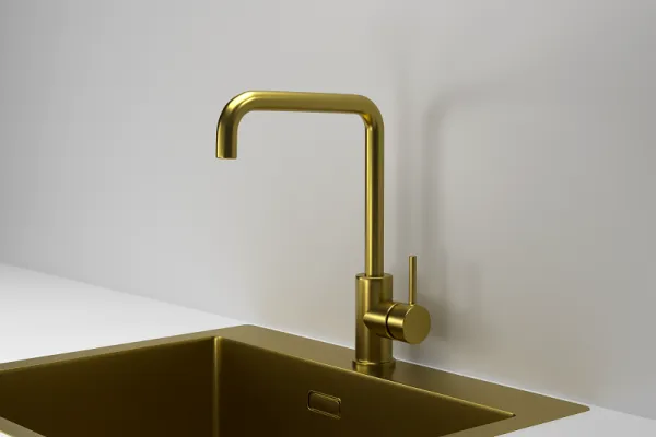 KS-7110, ЗОЛОТО САТИН, СМЕСИТЕЛЬ КУХОННЫЙ