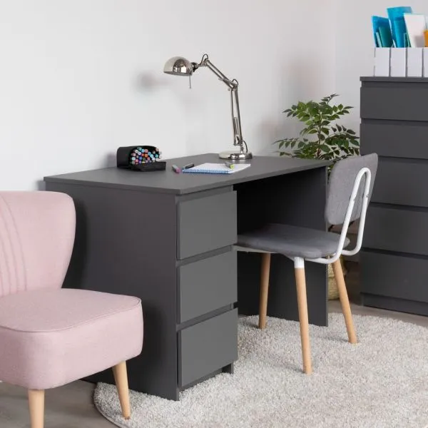 2.03.06.090.4 КАСТОР стол письменный 3 ящика 116х65 RU серый