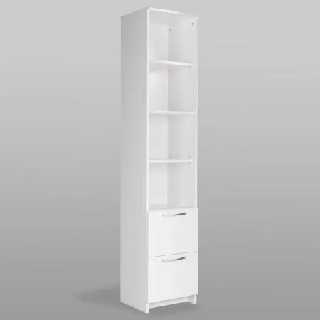 2.02.07.140.1 СИРИУС стеллаж 2 ящика 39х190 белый RU