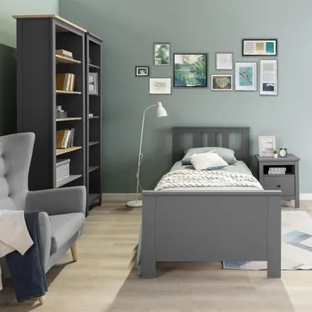 2.08.04.050.4 САГА кровать одинарная 90х200 серая