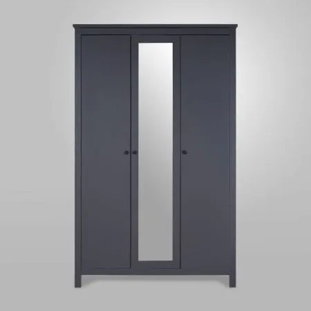 2.08.01.040.4 САГА шкаф 3 двери с зеркалом серый