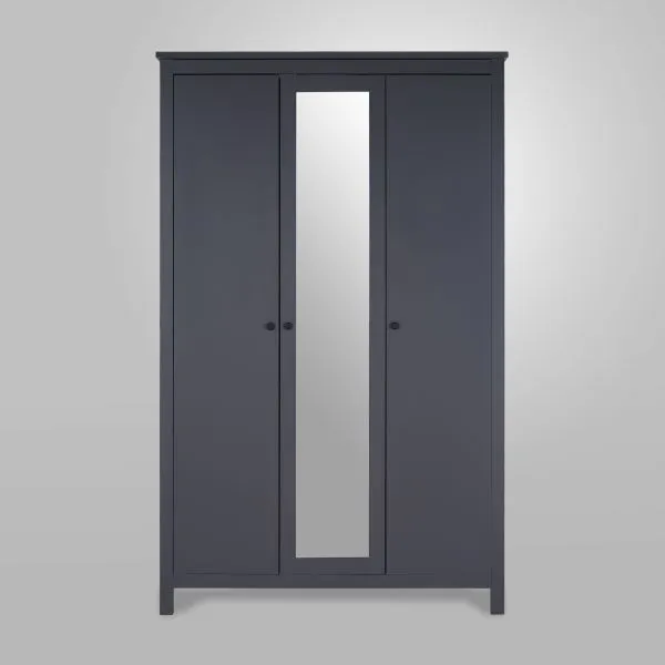 2.08.01.040.4 САГА шкаф 3 двери с зеркалом серый