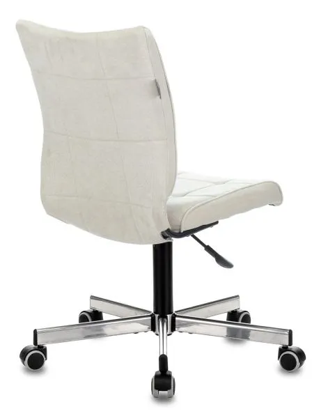 Кресло Бюрократ CH-330M молочный Velvet 20 крестов. металл хром