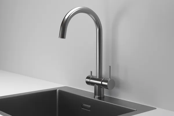 KS-7104, СТАЛЬ САТИН, СМЕСИТЕЛЬ КУХОННЫЙ