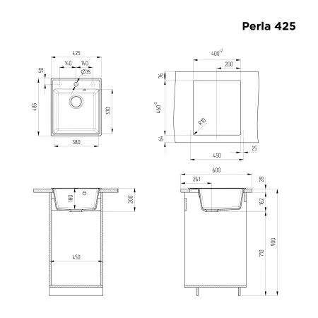 Perla 425 Тёмно-серый