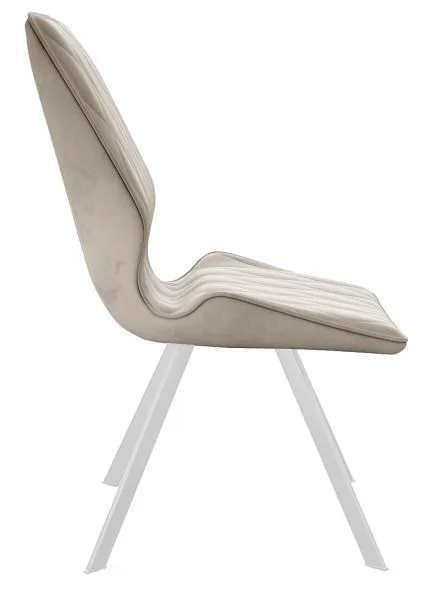 Стул DikLine 243 B03 BEIGE поворотный/ ножки белые