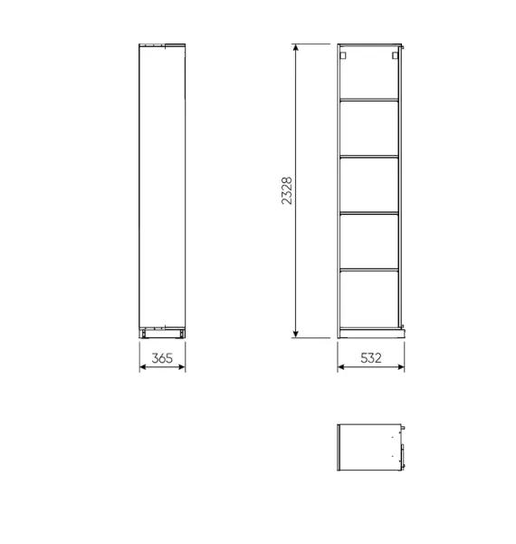 2.06.07.200.1 МАКС стеллаж угловой 50х36х233 белый