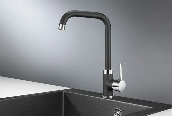 0041, ЧЁРНЫЙ, СМЕСИТЕЛЬ КУХОННЫЙ