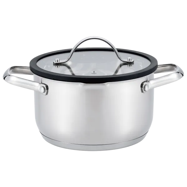 Кастрюля MAUNFELD ORIANA MF40RN01CR из нержавеющей стали со стеклянной крышкой, 20 см, 3,6 л