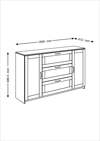2.02.03.290.3 СИРИУС тумба 2 двери и 3 ящика 156х95 сонома RU