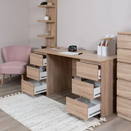 2.03.06.040.3 КАСТОР стол письменный 6 ящиков 151х65 RU сонома