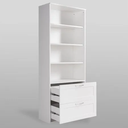 2.02.07.110.1 СИРИУС стеллаж 2 ящика 78х190 белый RU