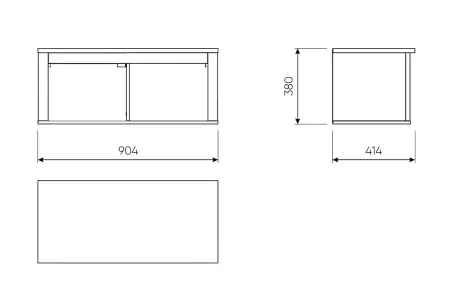2.08.17.140.4 САГА полка навесная 2 секции серая