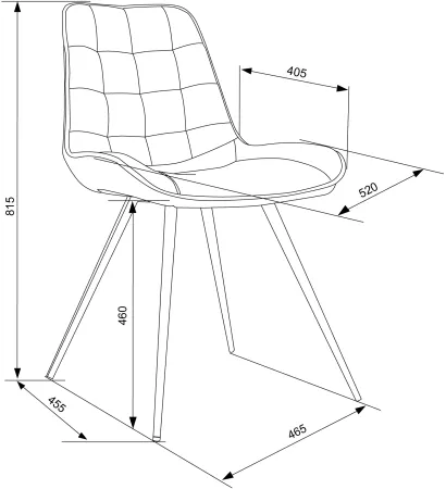 Стул для дома Бюрократ CH-K2 т.серый Holland 18 металл черный на ножках (CH-K2_1/HL18)