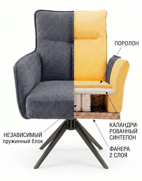 Стул DikLine 6826 т.к Терракотовая Raven 44, опоры черные