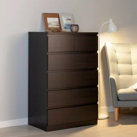 Комод МАЛЬТА высокий с шестью выдвижными ящиками, цвет Дуб Венге